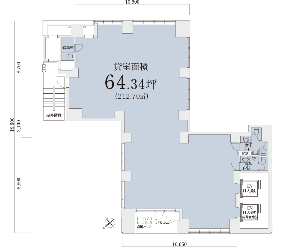 基準階（2〜11F）平面図