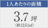 1人あたりの面積3.7坪